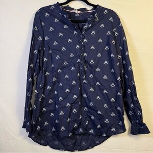 Joules Navy Blue Patterned Women's Top Women’s Size 10